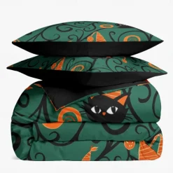 Halloween Collection Duvet Cover Set 3 Piece Set Jack O Lantern Pumpkin Super Soft Skin-friendly Long-lasting