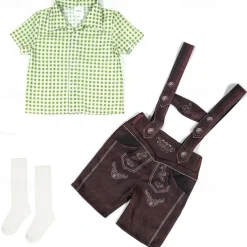 halloween costume foreign trade cross-border supply suit children's plaid beer overalls boys three-color beer suit
