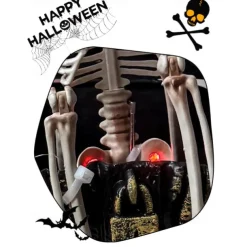 Halloween Creative Decorative Box with Pumpkin Witch, Skeleton Frame, White Ghost, and Motion-Activated Toy