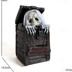 Halloween Creative Decorative Box with Pumpkin Witch, Skeleton Frame, White Ghost, and Motion-Activated Toy