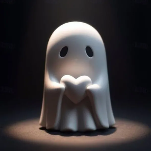 Halloween Cute Ghost Figurine - Middle Finger Spooky Resin Ghost Statue, Cute Ghost Decor for Halloween Decorations, Porch and Indoor Spooky Home Decor 10x10x10cm