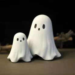 Halloween Cute Ghost Figurine - Middle Finger Spooky Resin Ghost Statue, Cute Ghost Decor for Halloween Decorations, Porch and Indoor Spooky Home Decor 10x10x10cm