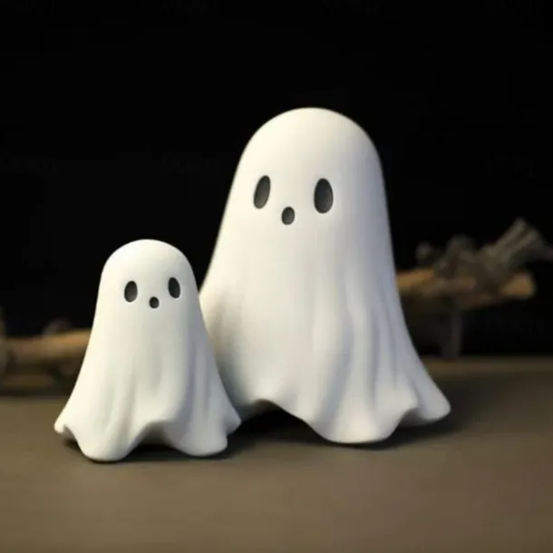 Halloween Cute Ghost Figurine - Middle Finger Spooky Resin Ghost Statue, Cute Ghost Decor for Halloween Decorations, Porch and Indoor Spooky Home Decor 10x10x10cm