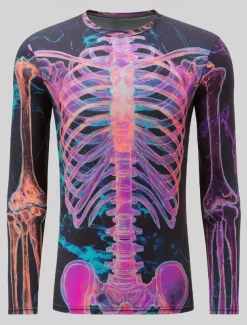 Halloween Day of the Dead Skull Men's Skeleton T Shirt Long Sleeve T shirt 3D Print Crew Neck Shirt Fashion Exaggerated Street Casual Daily Summer Spring Fall Clothing Apparel