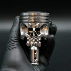 Halloween Decor Metal Skull Shape Stainless Steel Molding Car Gear Shift Knob Cover, Automatic Manual Transmission Shift Knob Selector Fits Most Automatic Vehicles