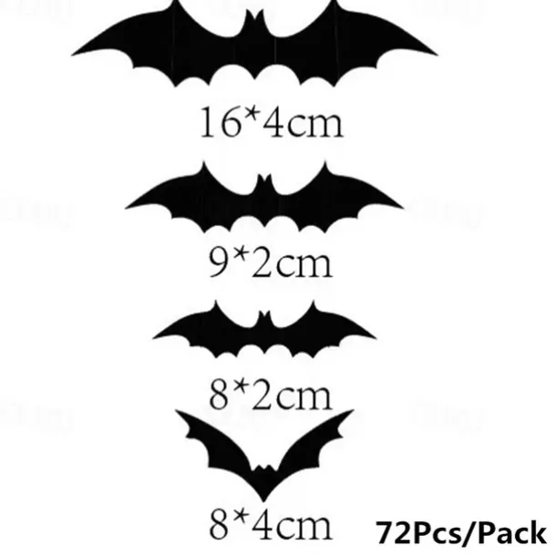 Halloween Decoration 3D Black PVC Bat Halloween Party Bar Room Halloween Party Scary Decor Props Wall Sticker Halloween Decor Halloween Supplies