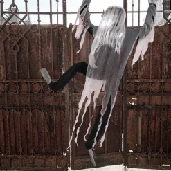 Halloween Decoration Death Skull Big Hanging Ghost Secret Room Haunted House Bar Scene Layout Electric Induction Prop Pendant