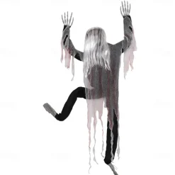 Halloween Decoration Death Skull Big Hanging Ghost Secret Room Haunted House Bar Scene Layout Electric Induction Prop Pendant