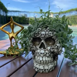 Halloween Decoration Skull Head Flower Pot Decoration Statue Crafts