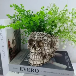 Halloween Decoration Skull Head Flower Pot Decoration Statue Crafts