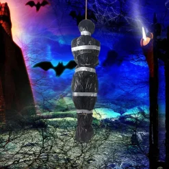 Halloween Decorations Dead Victim Props,Scary Fake Corpse with Pump,152cm Hanging Scary Fake Corpse in Bag Death Victim Halloween Outdoor Props Creepy Haunted House Halloween Decorations