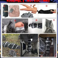 Halloween Decorations Dead Victim Props,Scary Fake Corpse with Pump,152cm Hanging Scary Fake Corpse in Bag Death Victim Halloween Outdoor Props Creepy Haunted House Halloween Decorations