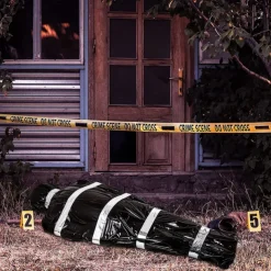 Halloween Decorations Dead Victim Props,Scary Fake Corpse with Pump,152cm Hanging Scary Fake Corpse in Bag Death Victim Halloween Outdoor Props Creepy Haunted House Halloween Decorations