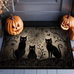 Halloween Decorations Doormat Pumpkin Scarecrow Kitchen Mat Floor Mat Non-Slip Area Rug Oil Proof Rug Indoor Outdoor Mat Bedroom Decor Bathroom Mat Entrance Rug