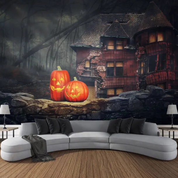 Halloween Decorations Ghost Hanging Tapestry Wall Art Large Tapestry Mural Decor Photograph Backdrop Blanket Curtain Home Bedroom Living Room Decoration Haunted House