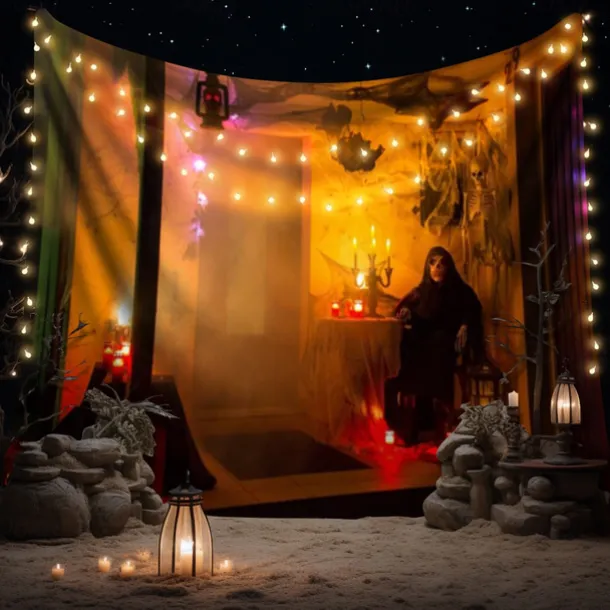 Halloween Decorations Ghost Hanging Tapestry Wall Art Large Tapestry Mural Decor Photograph Backdrop Blanket Curtain Home Bedroom Living Room Decoration Haunted House