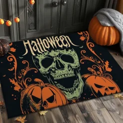 Halloween Decorations Graveyard Scarecrow Doormat Kitchen Mat Floor Mat Non-Slip Area Rug Oil Proof Rug Indoor Outdoor Mat Bedroom Decor Bathroom Mat Entrance Rug