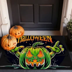Halloween Decorations Graveyard Scarecrow Doormat Kitchen Mat Floor Mat Non-Slip Area Rug Oil Proof Rug Indoor Outdoor Mat Bedroom Decor Bathroom Mat Entrance Rug