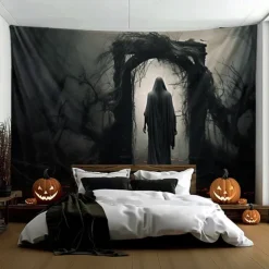 Halloween Decorations Graveyard Ghost Hanging Tapestry Wall Art Large Tapestry Mural Decor Photograph Backdrop Blanket Curtain Home Bedroom Living Room