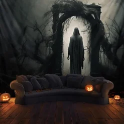 Halloween Decorations Graveyard Ghost Hanging Tapestry Wall Art Large Tapestry Mural Decor Photograph Backdrop Blanket Curtain Home Bedroom Living Room