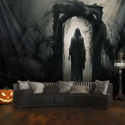 Halloween Decorations Graveyard Ghost Hanging Tapestry Wall Art Large Tapestry Mural Decor Photograph Backdrop Blanket Curtain Home Bedroom Living Room