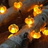 Halloween Decorations Lights 3D Jack-o-Lantern 2M 20LEDs Pumpkin String Lights AA Battery Powered Orange Lights for Halloween Party Indoor Fall Outdoor Harvest Thanksgiving Decorations
