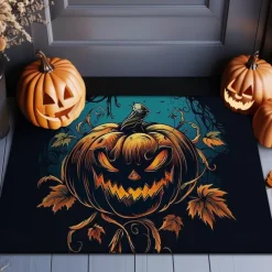 Halloween Decorations Pumpkin Scarecrow Doormat Kitchen Mat Floor Mat Non-Slip Area Rug Oil Proof Rug Indoor Outdoor Mat Bedroom Decor Bathroom Mat Entrance Rug