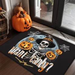 Halloween Decorations Pumpkin Scarecrow Doormat Kitchen Mat Floor Mat Non-Slip Area Rug Oil Proof Rug Indoor Outdoor Mat Bedroom Decor Bathroom Mat Entrance Rug