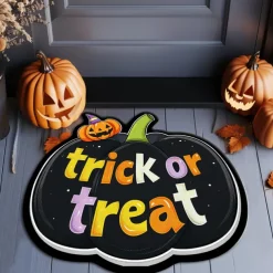 Halloween Decorations Pumpkin Boo Irregular Doormat Kitchen Mat Floor Mat Non-Slip Area Rug Oil Proof Rug Indoor Outdoor Mat Bedroom Decor Bathroom Mat Entrance Rug