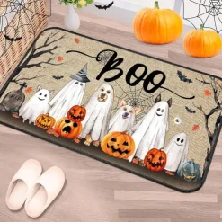 Halloween Decorations Pumpkin Ghosts Doormat Kitchen Mat Floor Mat Non-Slip Area Rug Oil Proof Rug Indoor Outdoor Mat Bedroom Decor Bathroom Mat Entrance Rug