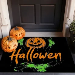Halloween Decorations Pumpkin Doormat Kitchen Mat Floor Mat Non-Slip Area Rug Oil Proof Rug Indoor Outdoor Mat Bedroom Decor Bathroom Mat Entrance Rug