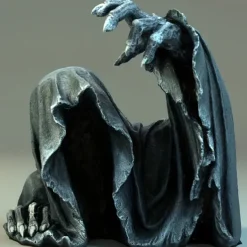 Halloween Decorations Scary Half-Body Ghost Hand Black Robes Resin Ornaments Mysterious Master Ghost Clothing Handicrafts Scene Decoration Props