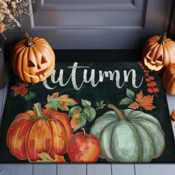 Halloween Decorations Scary Pumpkins Doormat Kitchen Mat Floor Mat Non-Slip Area Rug Oil Proof Rug Indoor Outdoor Mat Bedroom Decor Bathroom Mat Entrance Rug