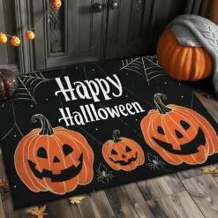 Halloween Decorations Scary Pumpkins Doormat Kitchen Mat Floor Mat Non-Slip Area Rug Oil Proof Rug Indoor Outdoor Mat Bedroom Decor Bathroom Mat Entrance Rug