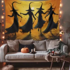 Halloween Decorations Witchs Hanging Tapestry Wall Art Large Tapestry Mural Decor Photograph Backdrop Blanket Curtain Home Bedroom Living Room