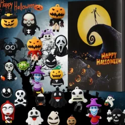 Halloween Doll Advent Calendar 2025 Contains 24 Gifts, Halloween Horror Figures Countdown Calendar with Surprise Toys, The Nightmare Halloween Collectible Figures Gifts for Kids