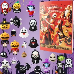 Halloween Doll Advent Calendar 2025 Contains 24 Gifts, Halloween Horror Figures Countdown Calendar with Surprise Toys, The Nightmare Halloween Collectible Figures Gifts for Kids