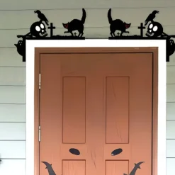 Halloween Door Frame Decals - Spooky Indoor and Outdoor Decorations, Including Castle, Spider Web, and Corner Door Signs, Perfect for Haunted House and Party Atmosphere