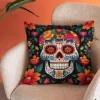 Halloween Double Side Pillow Cover 1PC Skull Day of Dead Soft Decorative Square Cushion Case Pillowcase for Bedroom Livingroom Sofa Couch Chair Decorations