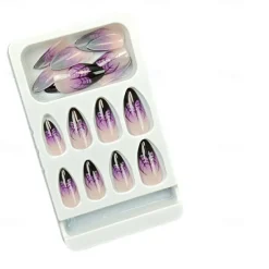 Halloween Fake Nail Snake Spider Pattern Almond False Nail Tip Full Cover Wearable French Fake Nail Patch Halloween Gifts