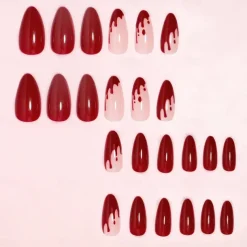 Halloween Fake Nail Snake Spider Pattern Almond False Nail Tip Full Cover Wearable French Fake Nail Patch Halloween Gifts