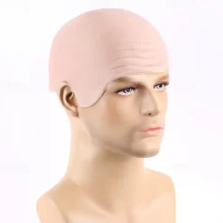 Halloween Fake Scalp Simulation Scalp Wig Role Play Monk Bald Cosplay Masquerade Props