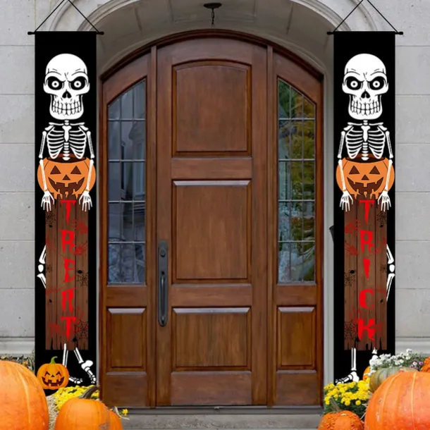 Halloween Fan Flag Bunting Outdoor Flag for Outdoor Halloween Yard Fence Hanging Spooky Pumpkin Banner Flag Table Decor Fall Room Decor Aesthetic Halloween Birthday Party Decor