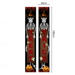 Halloween Fan Flag Bunting Outdoor Flag for Outdoor Halloween Yard Fence Hanging Spooky Pumpkin Banner Flag Table Decor Fall Room Decor Aesthetic Halloween Birthday Party Decor