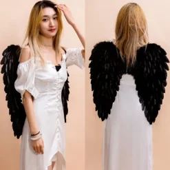 Halloween Feather Angel Wings Costume – Cosplay Costume for Women, Girls – Perfect for Halloween Cosplay, Christmas Ornaments, Holiday Parties, Catwalk Shows 60cm/23.6inch