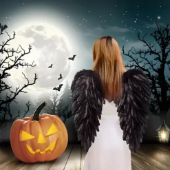 Halloween Feather Angel Wings Costume – Cosplay Costume for Women, Girls – Perfect for Halloween Cosplay, Christmas Ornaments, Holiday Parties, Catwalk Shows 60cm/23.6inch