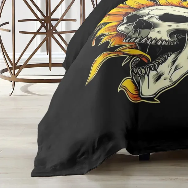 Halloween Floral Skull Duvet Cover Set - Includes Duvet Cover and Pillowcases - Spooky and Festive Design - Soft and Comfortable Fabric - Perfect for Halloween Home Decor