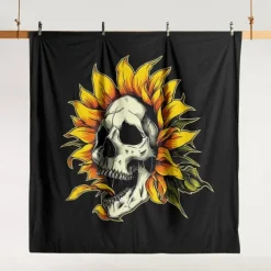 Halloween Floral Skull Duvet Cover Set - Includes Duvet Cover and Pillowcases - Spooky and Festive Design - Soft and Comfortable Fabric - Perfect for Halloween Home Decor
