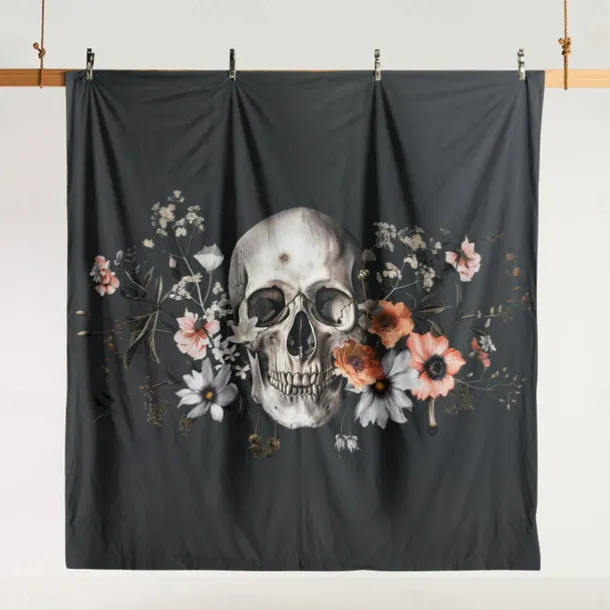 Halloween Floral Skull Duvet Cover Set - Includes Duvet Cover and Pillowcases - Spooky and Festive Design - Soft and Comfortable Fabric - Perfect for Halloween Home Decor