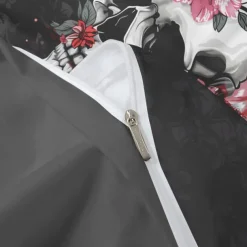 Halloween Floral Skull Duvet Cover Set - Includes Duvet Cover and Pillowcases - Spooky and Festive Design - Soft and Comfortable Fabric - Perfect for Halloween Home Decor